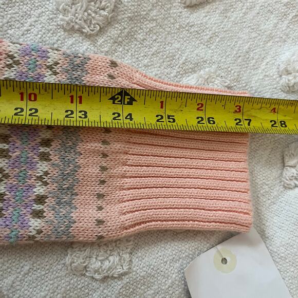 Vintage Liz Claiborne Women’s L Cardigan Peach Pink Velvet Ruffle Boarder - Picture 7 of 8